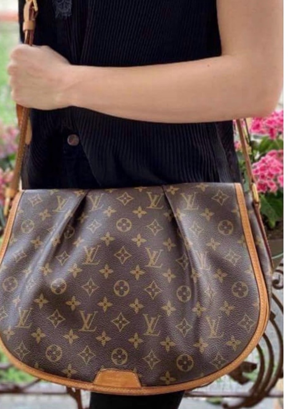 Louis Vuitton Mentilamont MM Monogram Canvas Shoulder crossbody Brown Tan m14101